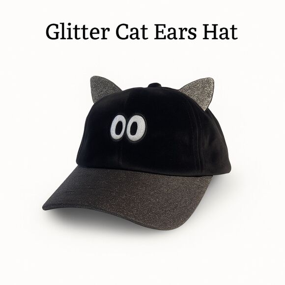 SALE✨The Children’s Place Glitter Cat Ears Hat – Black L/XL - NWOT - Picture 1 of 9
